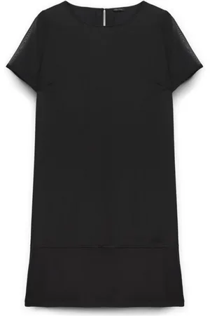Fiorella rubino Sukienki, Kobieta, Czarny, 3XL, Poliester, Prosta sukienka z transparentnymi wstawkami