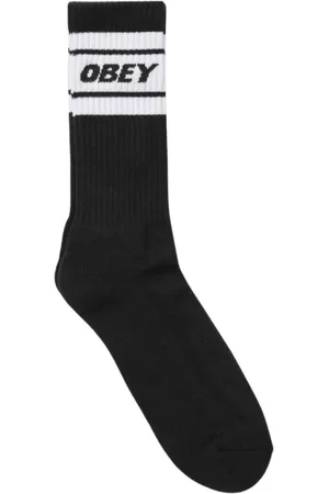 Obey Bielizna, Mężczyzna, Czarny, ONE SIZE, Klasyczne Białe Skarpetki Crew