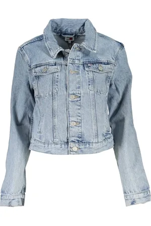 Tommy Hilfiger Kurtki, Kobieta, Niebieski, S, Niebieska Bawełniana Kurtka i Płaszcz