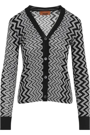 Missoni Swetry, Kobieta, Czarny, M, Czarno-Biały Sweter z Guzikami