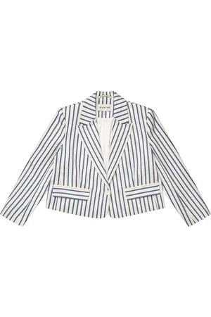 Munthe Kurtki, Kobieta, Wielobarwność, 2XS, Bawełna, Elegancki Niebiesko-Paskowany Blezer