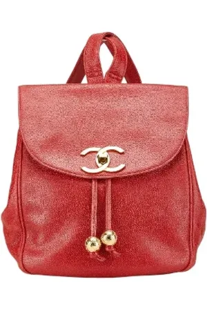 CHANEL Pre-owned, Kobieta, Czerwony, ONE SIZE, Skóra, Pre-owned Leather backpacks