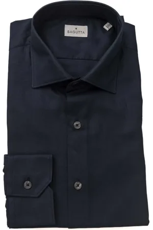 BAGUTTA Koszule, Mężczyzna, Niebieski, 4XL, Męska Koszula z Francuskim Kołnierzem