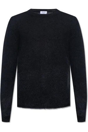 OFF-WHITE Swetry, Mężczyzna, Czarny, S, Wełna, Czarny sweter z mieszanki wełny dziewiczej i moheru z motywem strzał