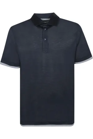 Brunello Cucinelli Koszulki, Mężczyzna, Niebieski, S, Niebieski Polo Elegancki Styl