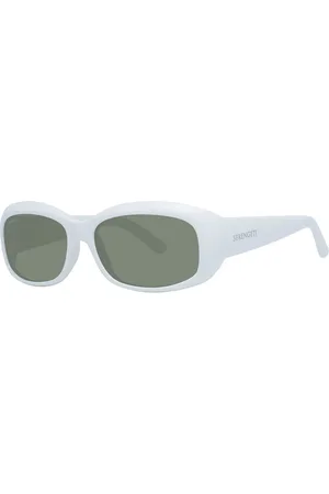 Serengeti Akcesoria, Kobieta, Biały, ONE SIZE, Nylon, Białe Okulary Przeciwsłoneczne Damskie Prostokątne Zielone Polaryzacyjne