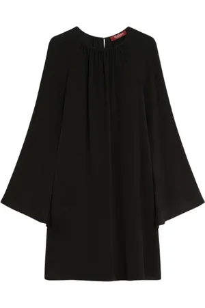 Max Mara Sukienki, Kobieta, Czarny, S, Elegancka Czarna Tunika z Raglanowymi Rękawami