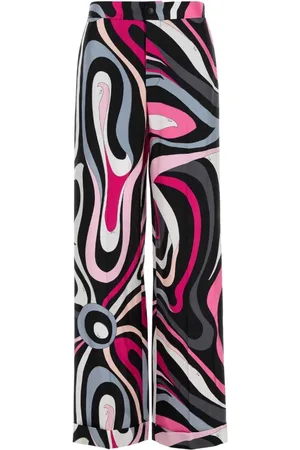 Emilio Pucci Spodnie, Kobieta, Wielobarwność, S, Spodnie z nadrukiem z tkaniny twill