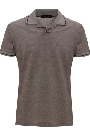 corneliani Koszulki, Mężczyzna, brązowy, M, Bawełna, Polo z detaliami kołnierza
