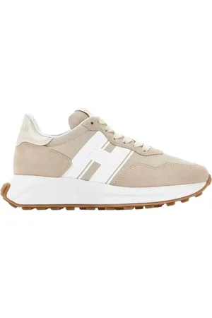 Hogan Buty, Kobieta, Beżowy, 37 EU, Zamsz, Beżowe Zamszowe Klasyczne Sneakersy