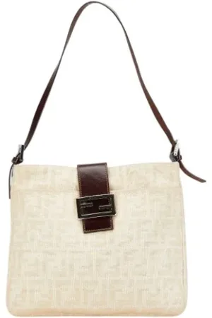 Fendi Pre-owned, Kobieta, Beżowy, ONE SIZE, Skóra, Pre-owned Canvas shoulder-bags