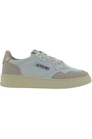 Autry Buty, Kobieta, Beżowy, 37 EU, Niskie Medalist Sneakers z Perforowanym Nosem