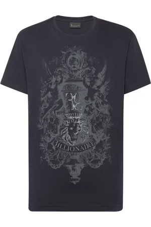 BILLIONAIRE Koszulki, Mężczyzna, Niebieski, L, Casual Bawełniany T-shirt Baecmtk 8187Bte 014N14
