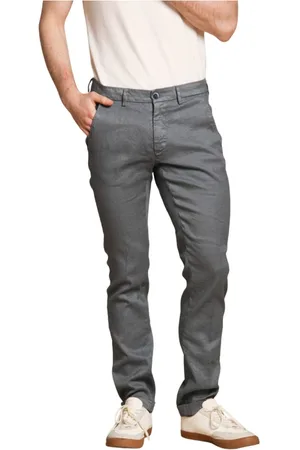 Masons Spodnie, Mężczyzna, Niebieski, M, Bawełna, Spodnie Chino Slim Fit z Bawełny i Lnu