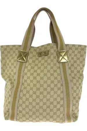 Gucci Pre-owned, Kobieta, Beżowy, ONE SIZE, Pre-owned Canvas totes