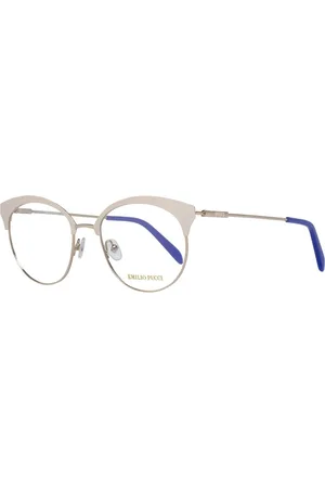 Emilio Pucci Akcesoria, Kobieta, Beżowy, ONE SIZE, Beżowe Okulary Optyczne Damskie Metal Złoto