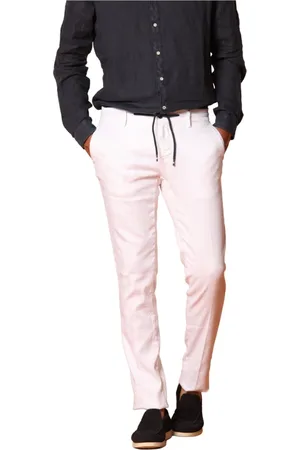 Masons Spodnie, Mężczyzna, Biały, 3XL, Bawełna, Spodnie Jogger Slim Fit z Lnu i Baweny
