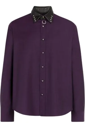 Roberto Cavalli Koszule, Mężczyzna, Fioletowy, S, Koszula z Nitami