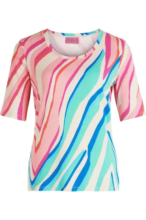 Betty Barclay Koszulki, Kobieta, Wielobarwność, 2XL, Basic Shirt z żebrowaną strukturą i zwierzęcym nadrukiem