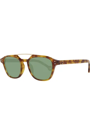 Hally & Son Akcesoria, unisex, brązowy, ONE SIZE, Brązowe Unisex Okulary Przeciwsłoneczne Styl Trapezowy