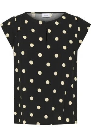 Saint Tropez Bluzki, Kobieta, Czarny, XS, Czarna Creme Brulee Big Dot Top