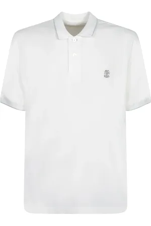 Brunello Cucinelli Koszulki, Mężczyzna, Biały, M, Klasyczny Biały Polo