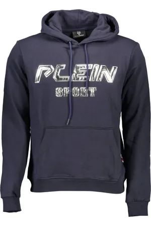 Philipp Plein Bluzy, Mężczyzna, Niebieski, S, Niebieski Bawełniany Sweter Męski Bluza