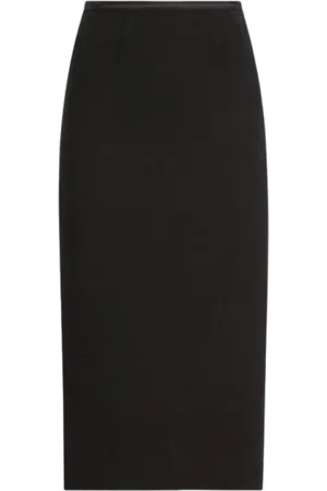 Dolce & Gabbana Spódnice, Kobieta, Czarny, S, Czarna Spódnica Midi Prosty Krój