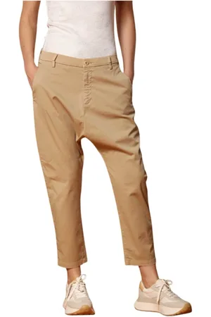 Masons Spodnie, Kobieta, Beżowy, S, Bawełna, Khaki Chino w kolorze marchewkowym
