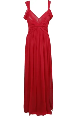 Alberta Ferretti Sukienki, Kobieta, Różowy, S, Długa jedwabna sukienka chiffon