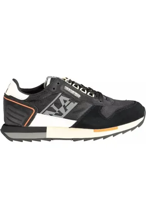 Napapijri Buty, Mężczyzna, Czarny, 43 EU, Skóra, Czarne sportowe buty sportowe z kontrastującymi detalami