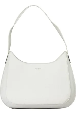 Calvin Klein Torebki, Kobieta, Biały, ONE SIZE, Biała Torba na Ramię z Kieszenią Wewnętrzną