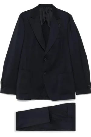 LARDINI Garnitury, Mężczyzna, Czarny, 2XL, Elegancki Wełniany Garnitur dla Mężczyzn