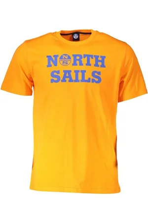 North Sails Koszulki, Mężczyzna, Pomarańczowy, M, Bawełna, Jasnopomarańczowy T-shirt z nadrukiem logo