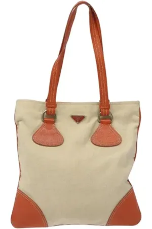 Prada Pre-owned, Kobieta, Beżowy, ONE SIZE, Skóra, Pre-owned Canvas prada-bags