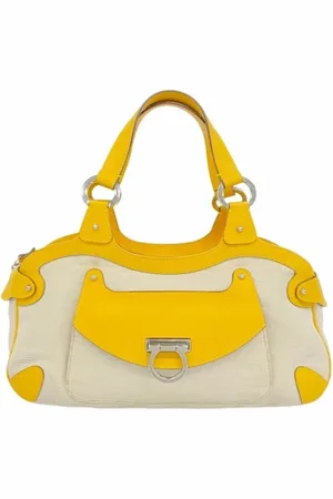 Salvatore Ferragamo Pre-owned, Kobieta, Żółty, ONE SIZE, Skóra, Pre-owned Canvas handbags