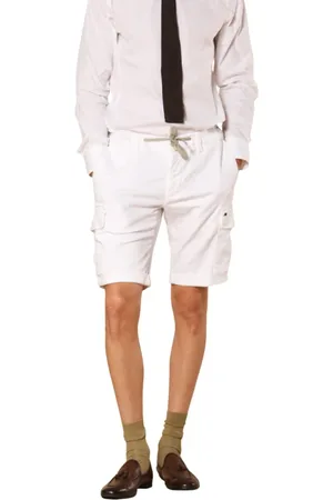 Masons Szorty, Mężczyzna, Biały, M, Bawełna, Białe Cargo Jogger Bermuda Shorts
