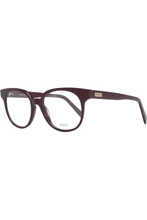 Emilio Pucci Akcesoria, Kobieta, brązowy, ONE SIZE, Bordowe Okulary Optyczne Dla Kobiet Styl Okrągły
