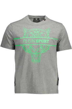 Philipp Plein Koszulki, Mężczyzna, Szary, M, Bawełna, Luksusowy Brązowy Bawełniany T-shirt męski
