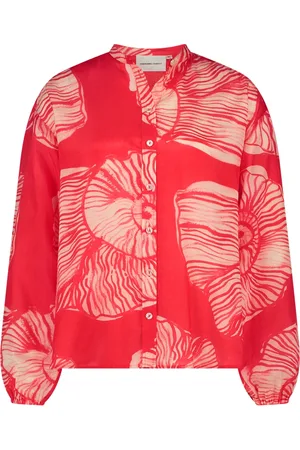Fabienne Chapot Bluzki, Kobieta, Czerwony, M, Len, Lente Blouse