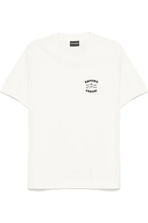 Emporio Armani Koszulki, Mężczyzna, Biały, M, Casualowy T-shirt z mieszanką bawełny