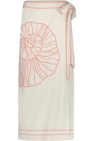 Fabienne Chapot Spódnice, Kobieta, Biały, M, Len, Sine Skirt