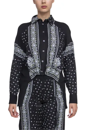 Pinko Bluzki, Kobieta, Czarny, M, Czarna Limonkowa Koszula Twill Damska