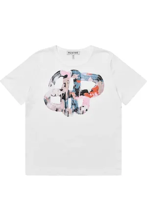 Munthe Koszulki, Kobieta, Biały, S, T-shirt z Grafiką w Białym