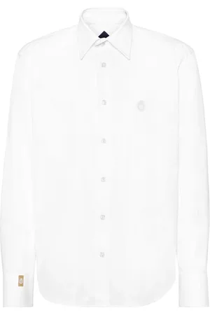 BILLIONAIRE Koszule, Mężczyzna, Biały, 2XL, Niebieska Koszula w Paski