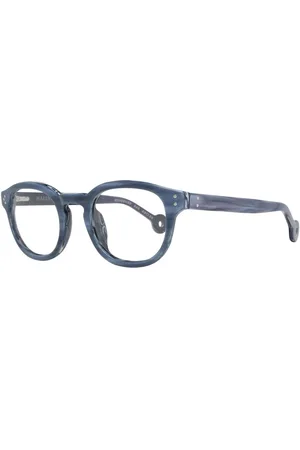 Hally & Son Akcesoria, unisex, Niebieski, ONE SIZE, Niebieskie Okrągłe Oprawki Optyczne
