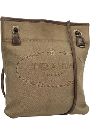 Prada Pre-owned, Kobieta, Beżowy, ONE SIZE, Skóra, Pre-owned Canvas prada-bags