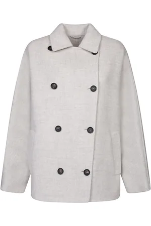 Brunello Cucinelli Kurtki, Kobieta, Szary, S, Kaszmir, Luksusowy Szary Płaszcz Aw 24