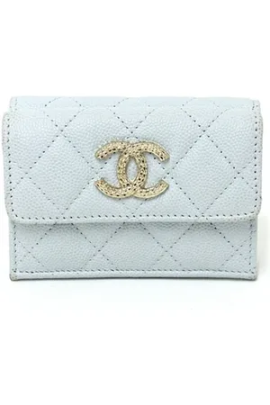 CHANEL Pre-owned, Kobieta, Niebieski, ONE SIZE, Skóra, Pre-owned skórzane portfele