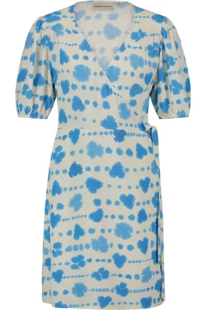 Fabienne Chapot Sukienki, Kobieta, Niebieski, L, Len, Cleo Wrap Dress